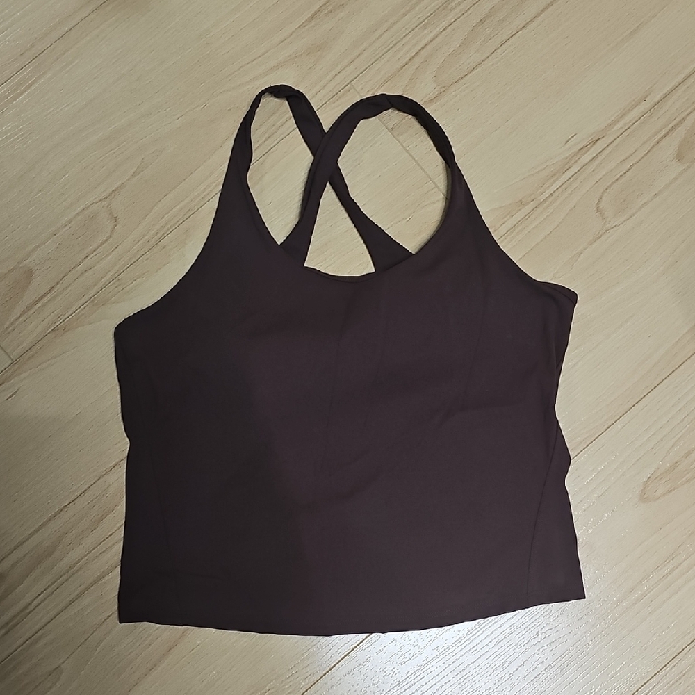 SPANX Chocolate Brown ACTIVE CROP Top, M